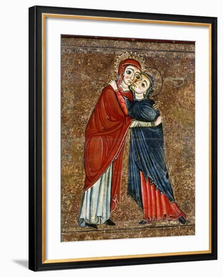 Visitation, Altarpiece of Santa Maria de Lluca, c.1225-50-Master of Lluça-Framed Photographic Print