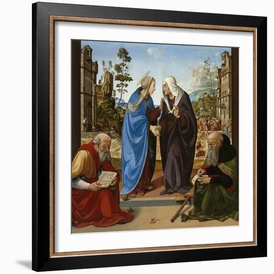 Visitation with St. Nicholas and St. Anthony Abbot, c.1490-Piero di Cosimo-Framed Giclee Print