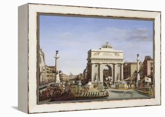 Visite de Napoléon Ier à Venise du 28 novembre au 8 décembre 1807: Entrée d-Giuseppe Borsato-Framed Premier Image Canvas