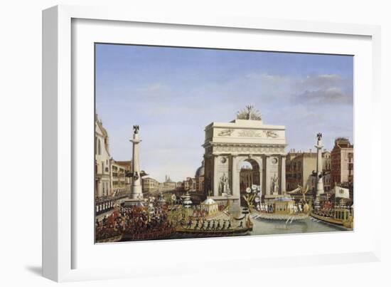 Visite de Napoléon Ier à Venise du 28 novembre au 8 décembre 1807: Entrée d-Giuseppe Borsato-Framed Giclee Print