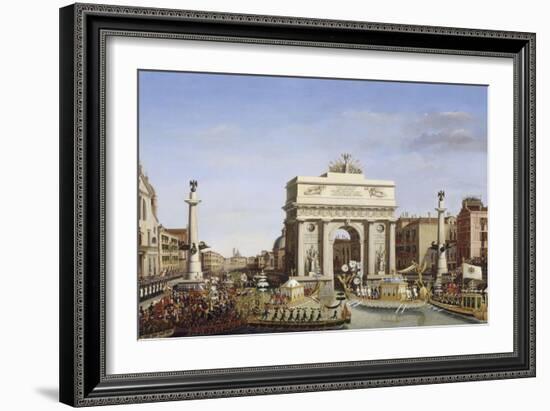 Visite de Napoléon Ier à Venise du 28 novembre au 8 décembre 1807: Entrée d-Giuseppe Borsato-Framed Giclee Print