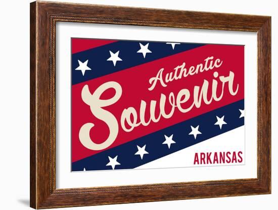 Visited Arkansas - Authentic Souvenir-Lantern Press-Framed Art Print