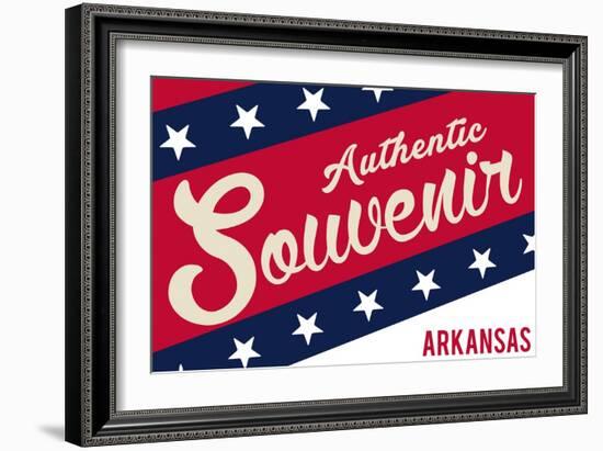 Visited Arkansas - Authentic Souvenir-Lantern Press-Framed Art Print