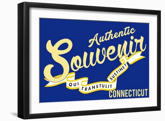 Visited Connecticut - Authentic Souvenir-Lantern Press-Framed Art Print