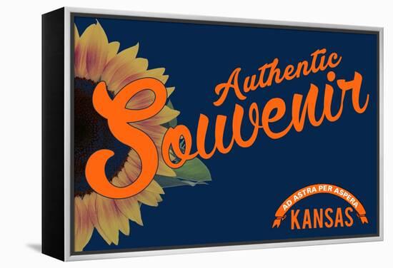 Visited Kansas - Authentic Souvenir-Lantern Press-Framed Stretched Canvas