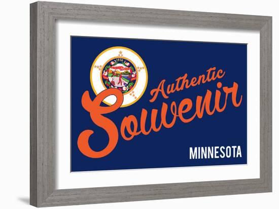 Visited Minnesota - Authentic Souvenir-Lantern Press-Framed Premium Giclee Print