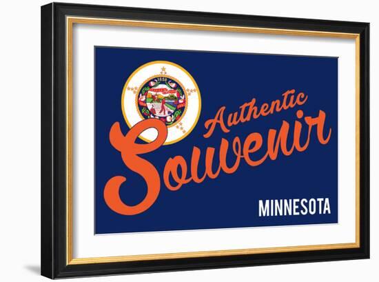 Visited Minnesota - Authentic Souvenir-Lantern Press-Framed Premium Giclee Print