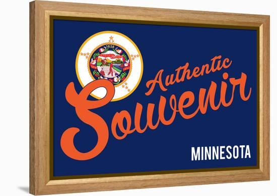 Visited Minnesota - Authentic Souvenir-Lantern Press-Framed Stretched Canvas