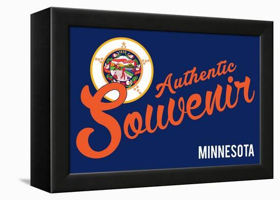 Visited Minnesota - Authentic Souvenir-Lantern Press-Framed Stretched Canvas