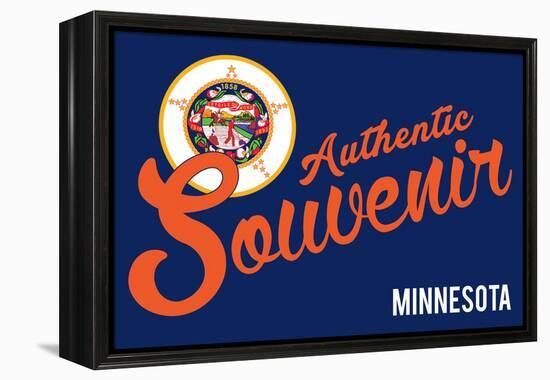 Visited Minnesota - Authentic Souvenir-Lantern Press-Framed Stretched Canvas