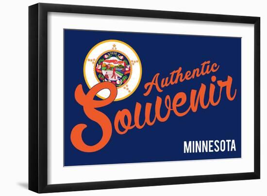 Visited Minnesota - Authentic Souvenir-Lantern Press-Framed Art Print