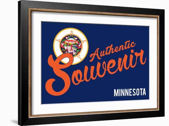 Visited Minnesota - Authentic Souvenir-Lantern Press-Framed Art Print