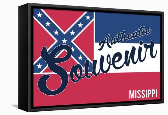 Visited Mississippi - Authentic Souvenir-Lantern Press-Framed Stretched Canvas