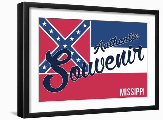 Visited Mississippi - Authentic Souvenir-Lantern Press-Framed Art Print