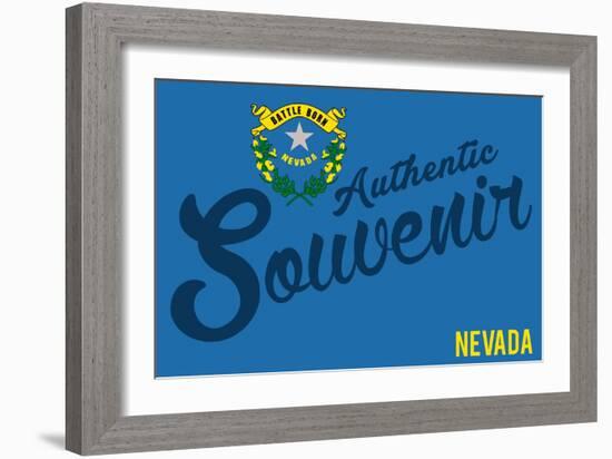 Visited Nevada - Authentic Souvenir-Lantern Press-Framed Art Print