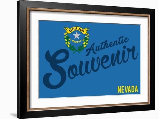 Visited Nevada - Authentic Souvenir-Lantern Press-Framed Art Print