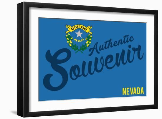 Visited Nevada - Authentic Souvenir-Lantern Press-Framed Art Print