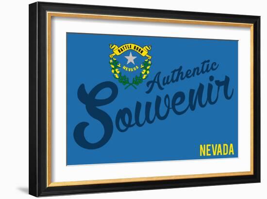 Visited Nevada - Authentic Souvenir-Lantern Press-Framed Art Print