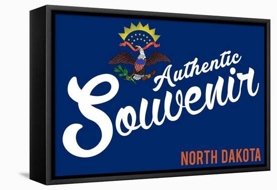 Visited North Dakota - Authentic Souvenir-Lantern Press-Framed Stretched Canvas