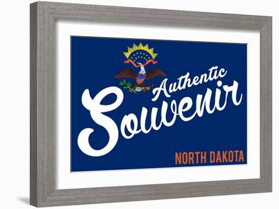 Visited North Dakota - Authentic Souvenir-Lantern Press-Framed Art Print