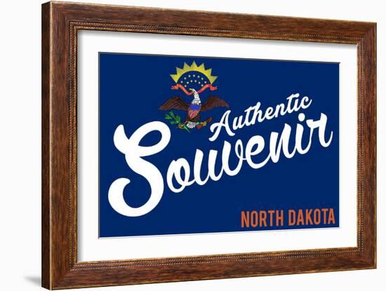 Visited North Dakota - Authentic Souvenir-Lantern Press-Framed Art Print