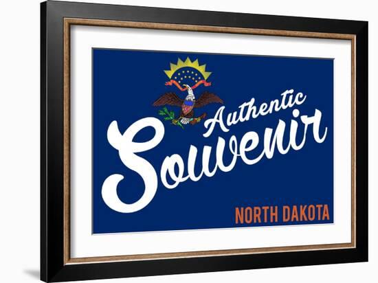 Visited North Dakota - Authentic Souvenir-Lantern Press-Framed Art Print