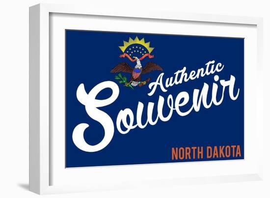 Visited North Dakota - Authentic Souvenir-Lantern Press-Framed Art Print