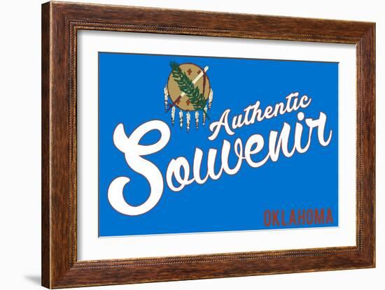 Visited Oklahoma - Authentic Souvenir-Lantern Press-Framed Art Print