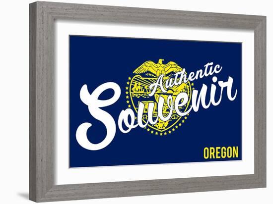 Visited Oregon - Authentic Souvenir-Lantern Press-Framed Art Print