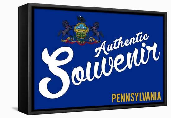 Visited Pennsylvania - Authentic Souvenir-Lantern Press-Framed Stretched Canvas