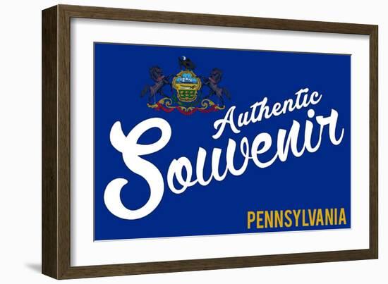 Visited Pennsylvania - Authentic Souvenir-Lantern Press-Framed Art Print