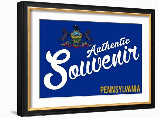 Visited Pennsylvania - Authentic Souvenir-Lantern Press-Framed Art Print