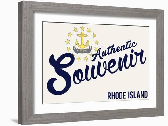 Visited Rhode Island - Authentic Souvenir-Lantern Press-Framed Art Print