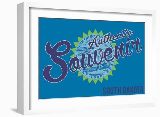 Visited South Dakota - Authentic Souvenir-Lantern Press-Framed Art Print