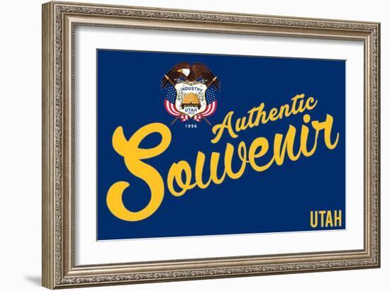 Visited Utah - Authentic Souvenir-Lantern Press-Framed Art Print