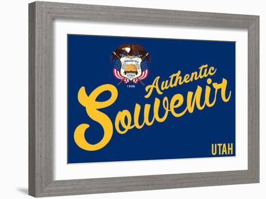 Visited Utah - Authentic Souvenir-Lantern Press-Framed Art Print