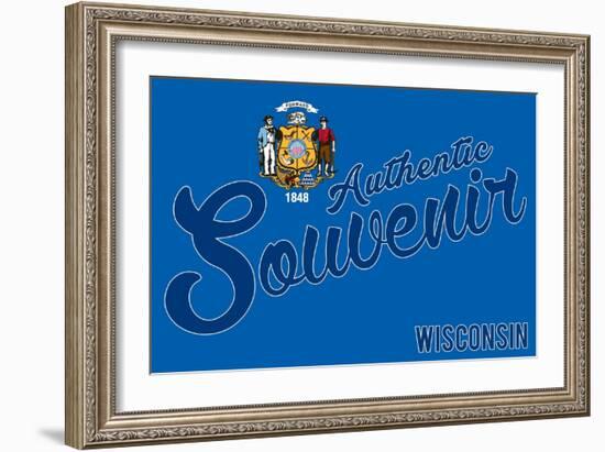 Visited Wisconsin - Authentic Souvenir-Lantern Press-Framed Art Print