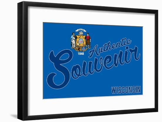 Visited Wisconsin - Authentic Souvenir-Lantern Press-Framed Art Print