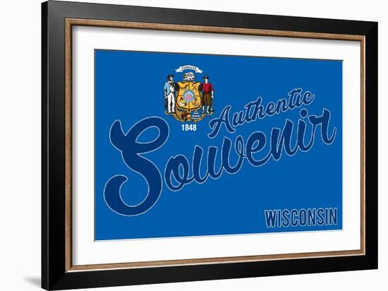 Visited Wisconsin - Authentic Souvenir-Lantern Press-Framed Art Print