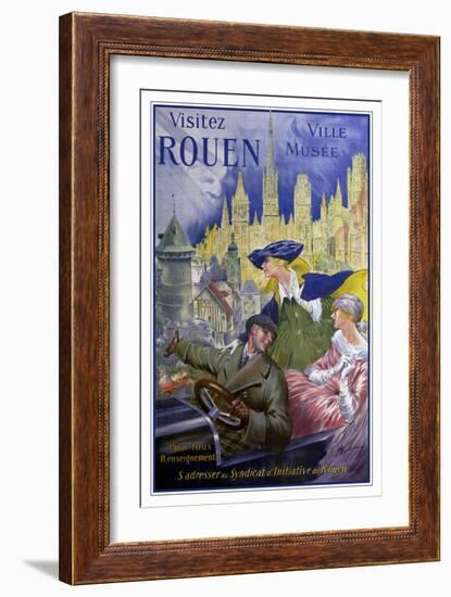 Visitez Rouen, French Vintage Poster Bonnet, Visitez Rouen 1910-Vintage Lavoie-Framed Giclee Print