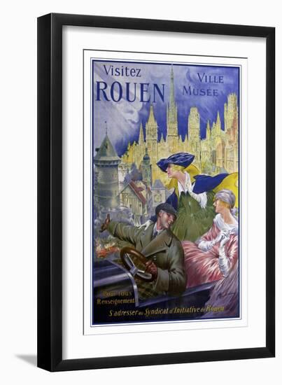 Visitez Rouen, French Vintage Poster Bonnet, Visitez Rouen 1910-Vintage Lavoie-Framed Giclee Print