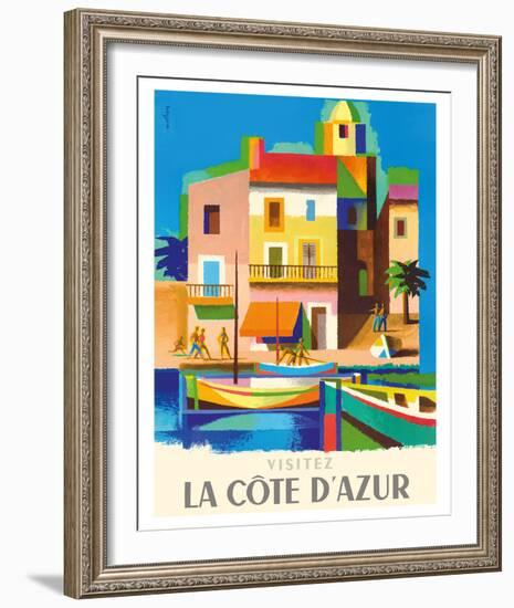 Visitez (Visit) La Cote D'Azur - France - French Riviera-Jacques Nathan-Garamond-Framed Giclee Print