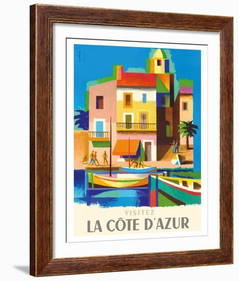 Visitez (Visit) La Cote D'Azur - France - French Riviera-Jacques Nathan-Garamond-Framed Giclee Print