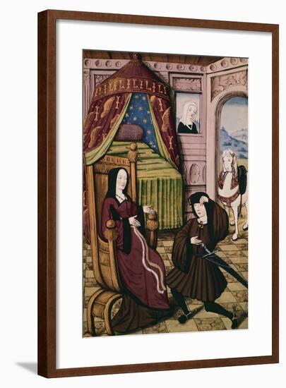 Visiting a Lady, Miniature, France 15th Century-null-Framed Giclee Print