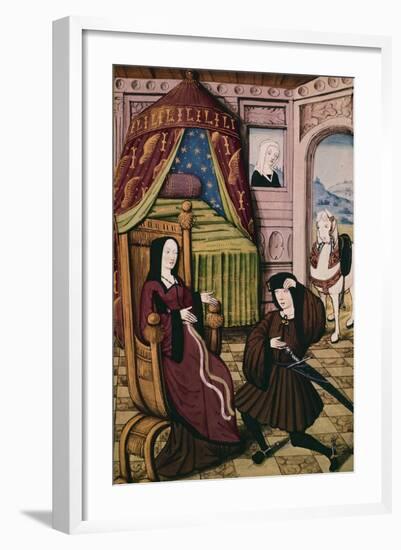 Visiting a Lady, Miniature, France 15th Century-null-Framed Giclee Print
