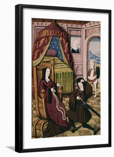 Visiting a Lady, Miniature, France 15th Century-null-Framed Giclee Print