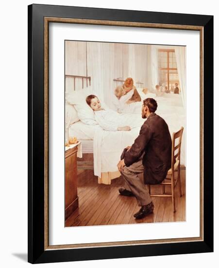 Visiting Day at the Hospital, 1889-Jules Jean Geoffroy-Framed Giclee Print