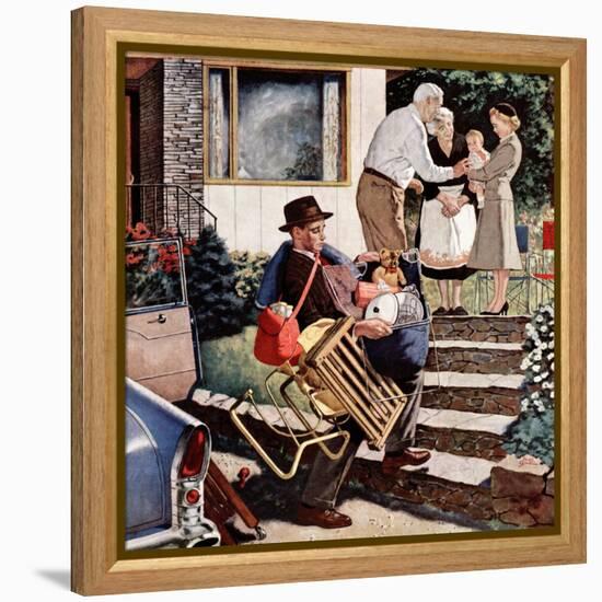 "Visiting the Grandparents", August 3, 1957-Amos Sewell-Framed Premier Image Canvas