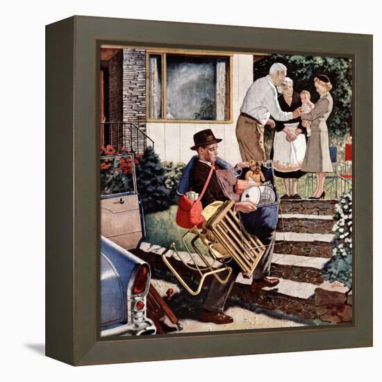 "Visiting the Grandparents", August 3, 1957-Amos Sewell-Framed Premier Image Canvas