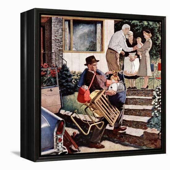 "Visiting the Grandparents", August 3, 1957-Amos Sewell-Framed Premier Image Canvas
